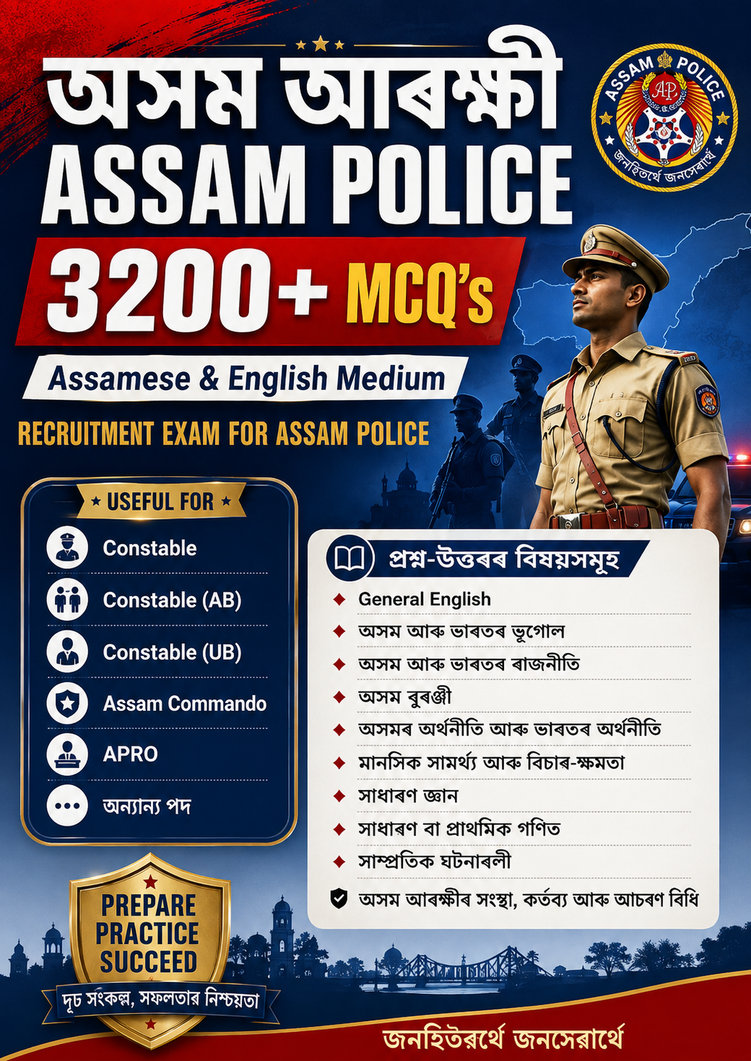 Assam Police অসম আৰক্ষী Recruitment Books | Assamese and English Medium | Constable (AB) (UB), Commando, APRO, and Other best Guide Books |