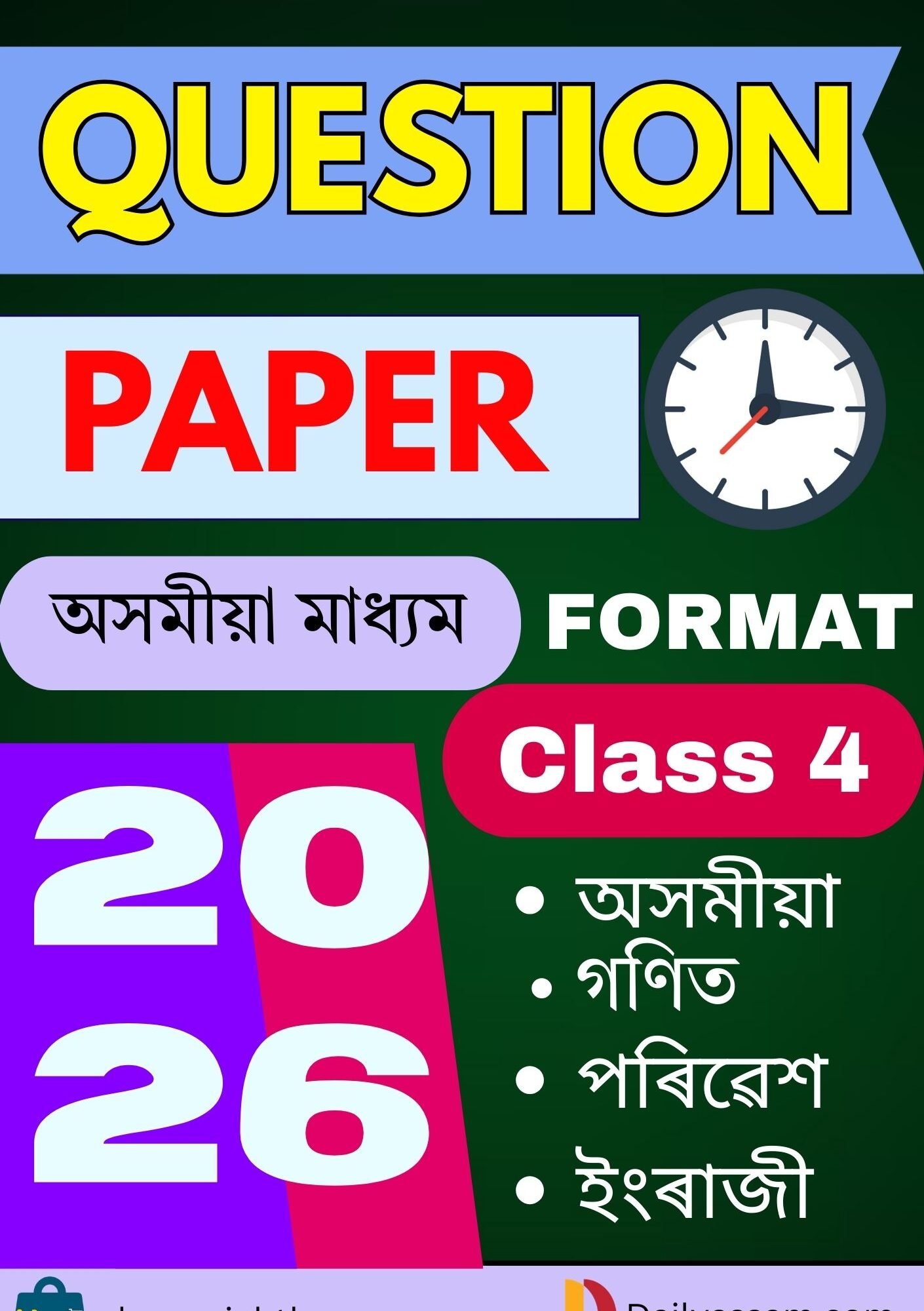 SCERT Class 4 Question Paper Formate