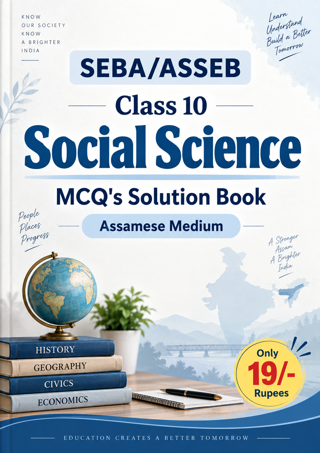 SEBA Class 10 Social Science MCQ's Guide Assamese Medium | ASSEB Class X Social Science Mcq's Solution Books